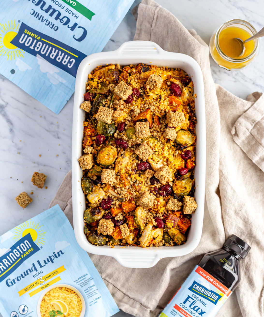 Harvest Chicken Casserole with Mustard Vinaigrette