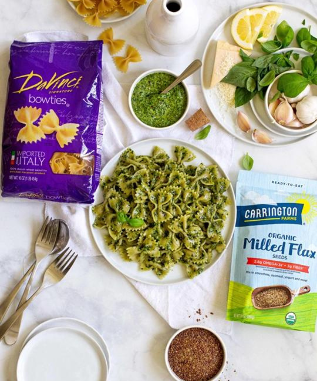 Flax Pesto Pasta