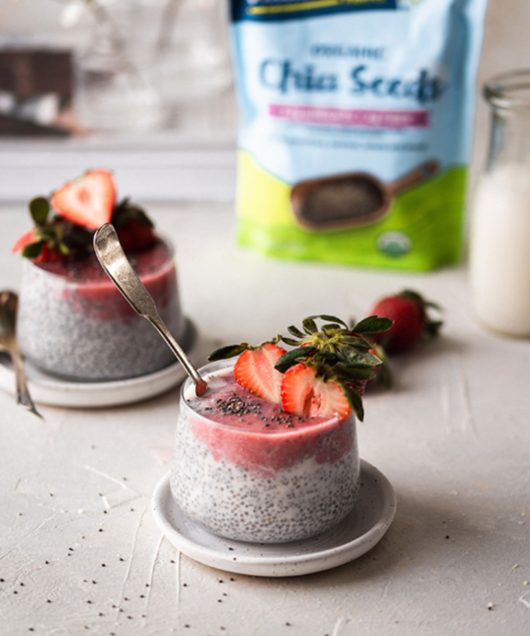 Roasted Strawberry Chia Pudding