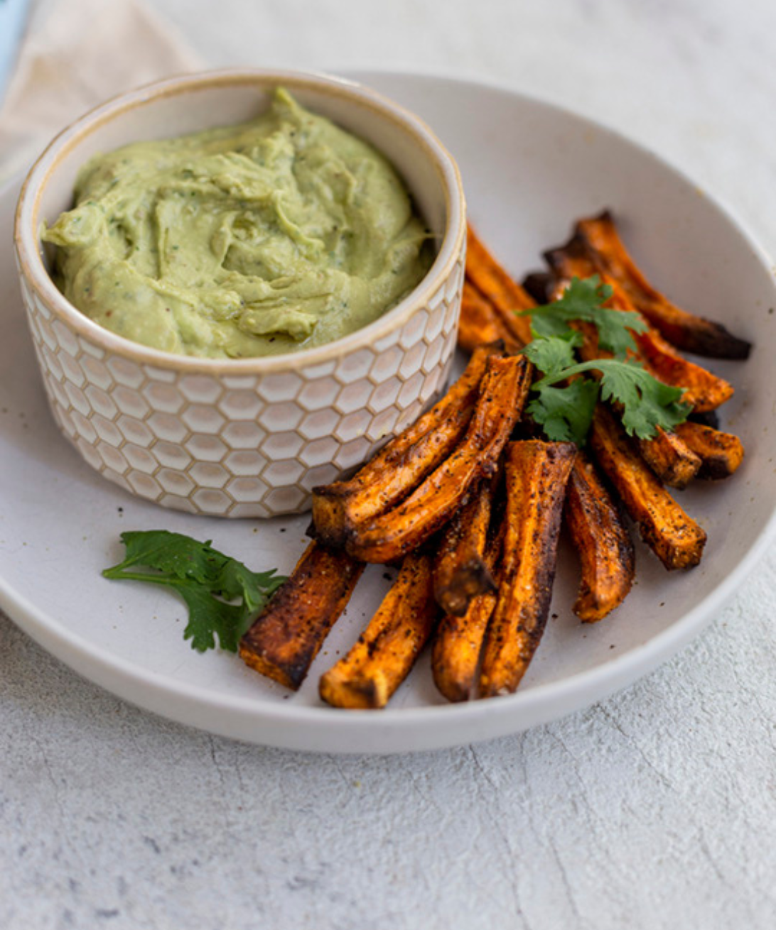 Sweet Potato Fries With Avocado Dip