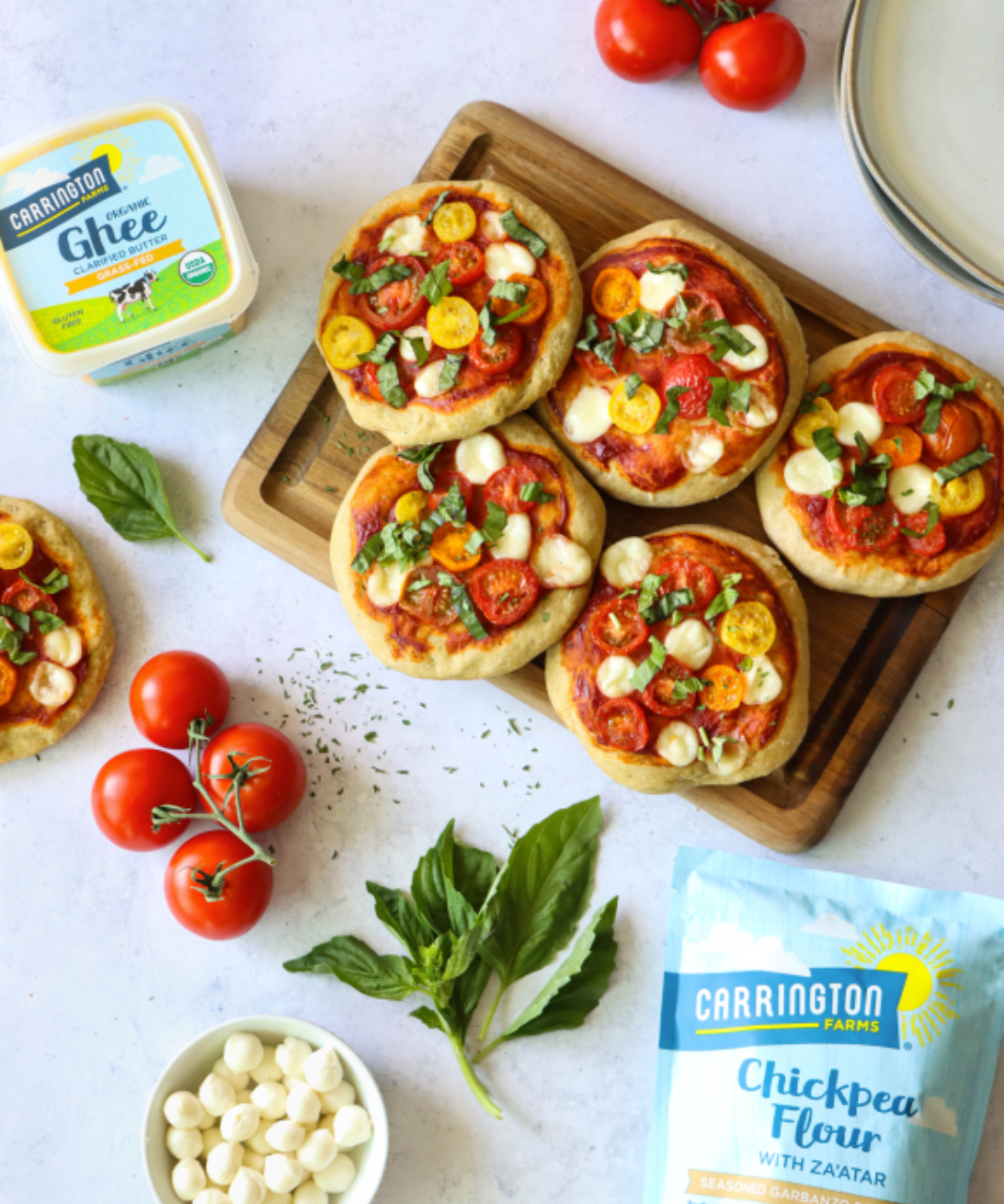 Mini Chickpea Crust Pizzas | Carrington Farms