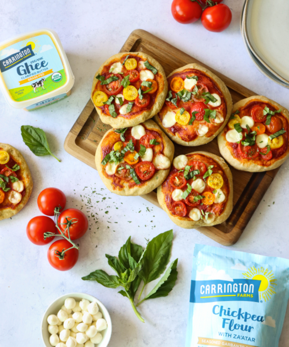Mini Chickpea Crust Pizzas 