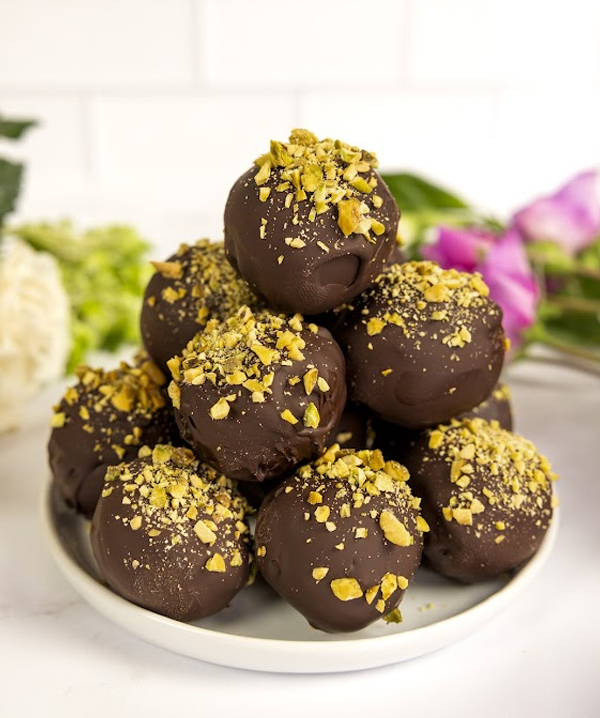 Roasted Pistachio Chocolate Truffles