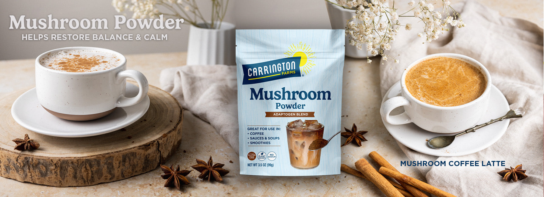Cf mushroom powder banner