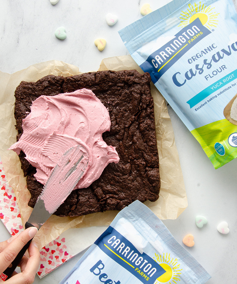 Cassava Flour Brownies with Beet Root Frosting