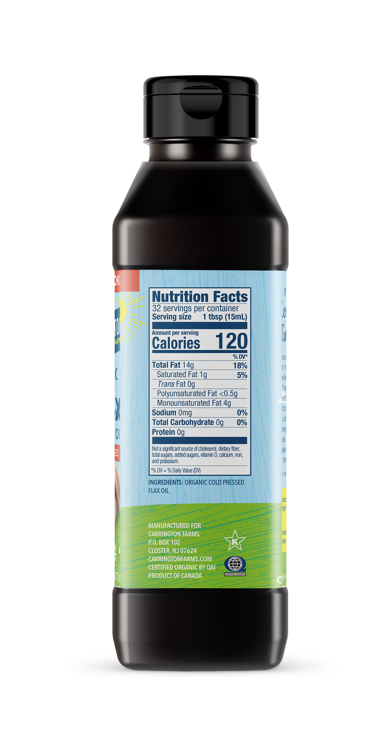 Organic Flax Cooking Oil Carrington Farms